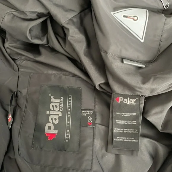 PAJAR AINSLIE Long Belted Puffer Down Coat Parka Jacket, Black, size S/P - Picture 10 of 12